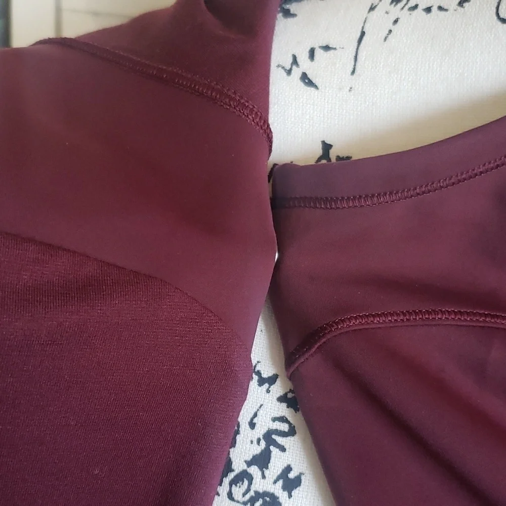 Lululemon Athletica Every Journey burgundy full angle zip women's hoodie size 4